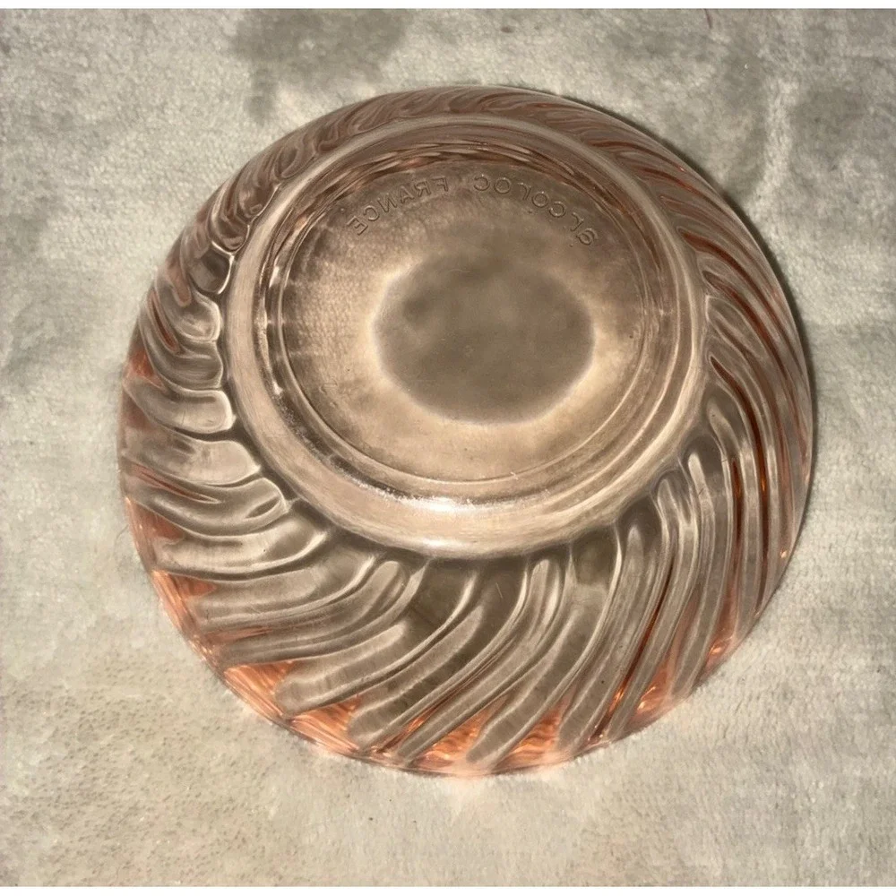 Arcoroc‎ Dessert Bowl Pink Depression Glass Rosaline Swirl 5